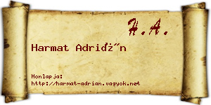 Harmat Adrián névjegykártya
